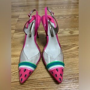 Sophia Webster watermelon slingback heels